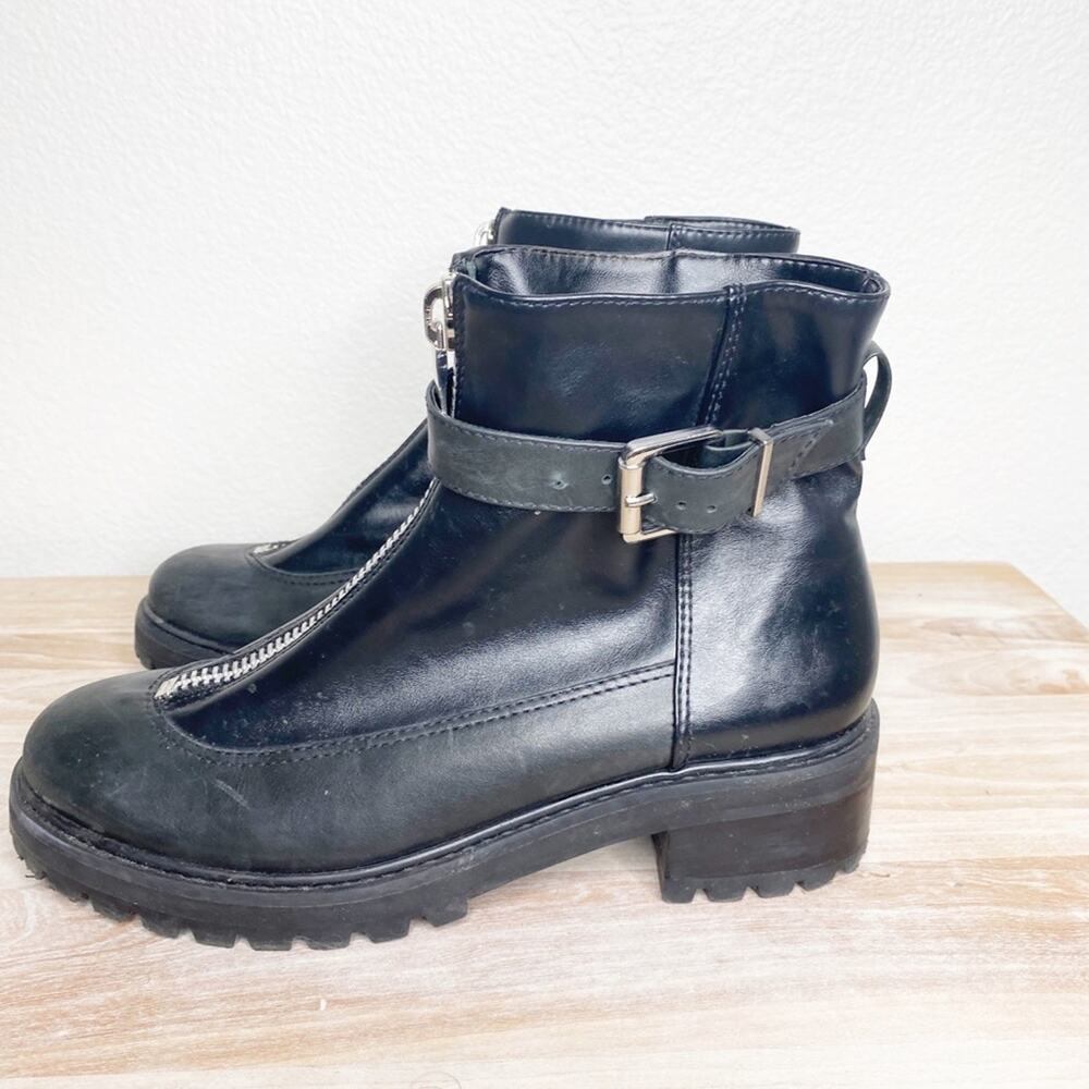 schutz black buckle ugly core bulky boots size 9.5 - Picture 2 of 10